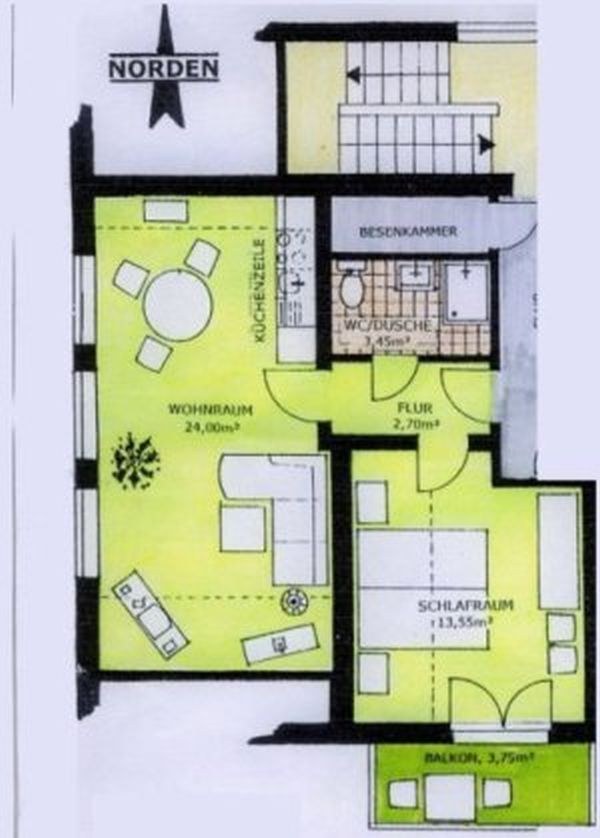 Grundriss Westwohnung (1. OG)